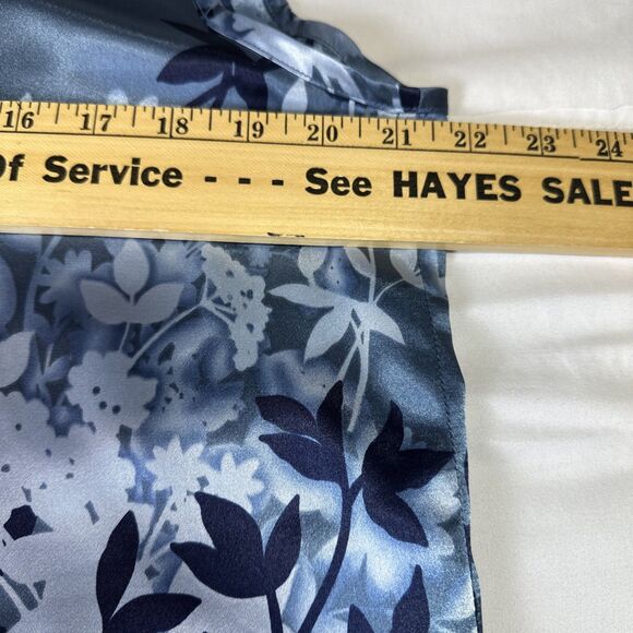 Vintage DaRue of California Satin Floral Blouse and Jacket Set Blue Floral Sz 14 - Picture 14 of 14